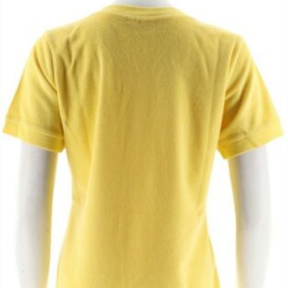 NWT DENIM & CO. SHORT SLV V-NECK TERRY TOP XXS - Picture 6 of 11